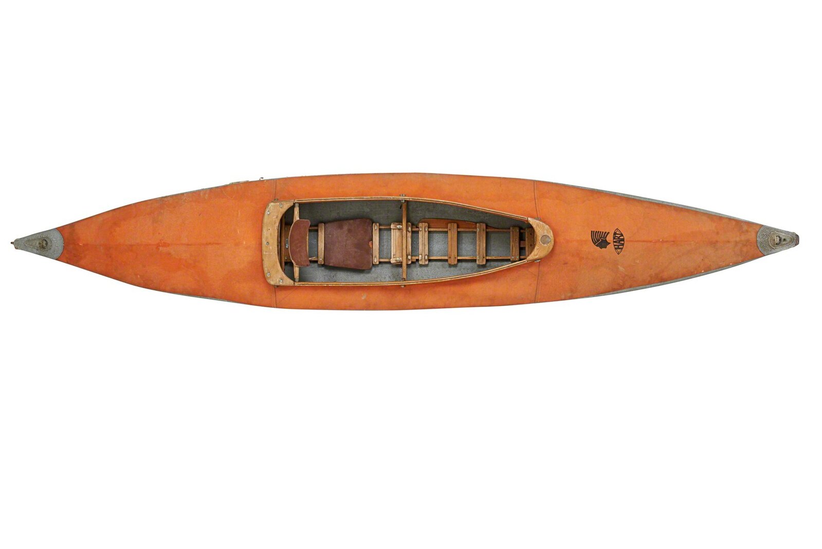Grey and Orange Vintage Kayak Artsy