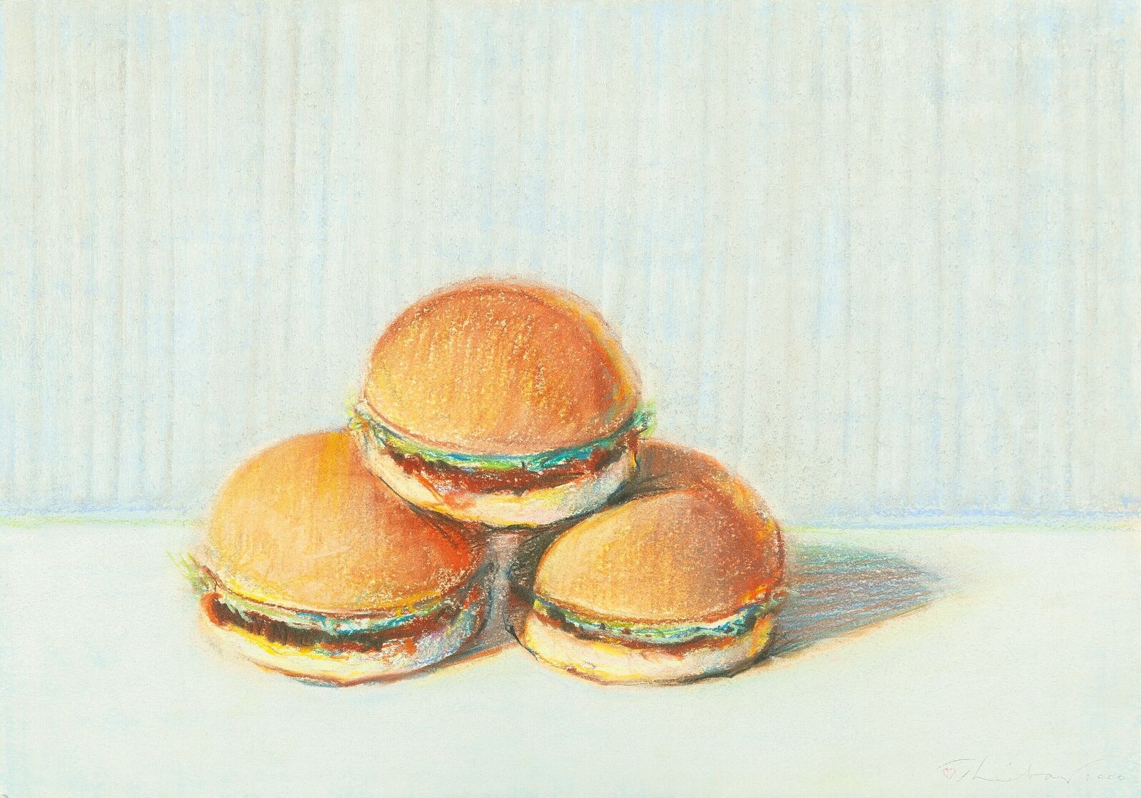 Wayne Thiebaud Three Burgers 2000 Artsy wayne-thiebaud-three-burgers-2000-artsy