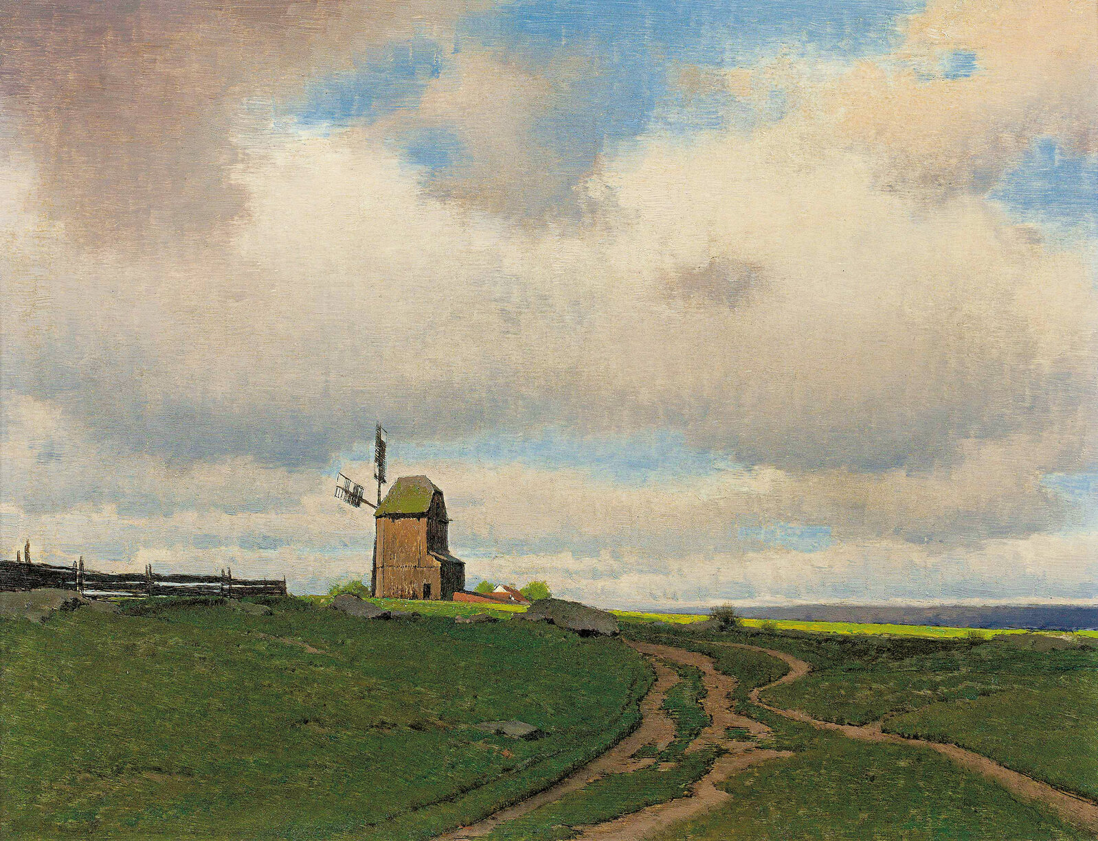 Ferdinand Brunner Landscape with Windmill (1920) Available for Sale