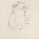 Sold at Auction: Louis William Wain, Louis Wain 1860-1939 a small framed  print of a cat. 15.5 x 16 cm.