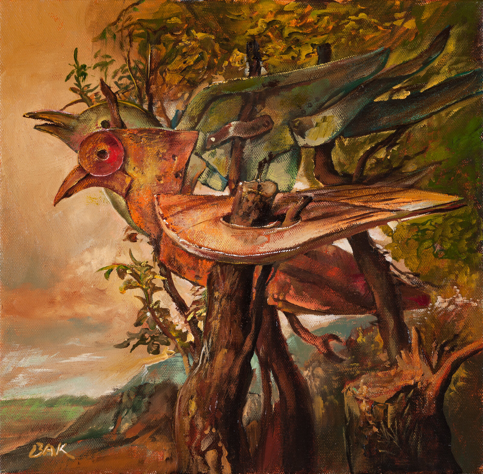 Samuel Bak | Two Birds with One Tree (2015) | Available for Sale | Artsy