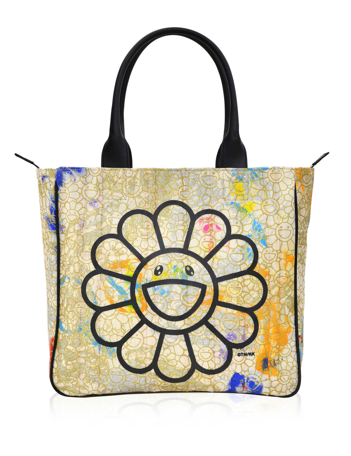 Takashi Murakami | Canvas Handbag - Gold Flowers / Black / Skulls ...