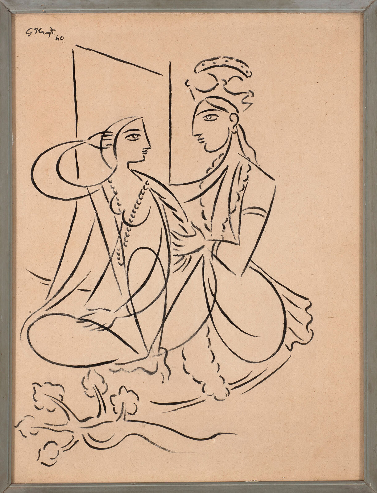George Keyt Work George Keyt | Untitled (Radha and Krishna) (1960) | Artsy