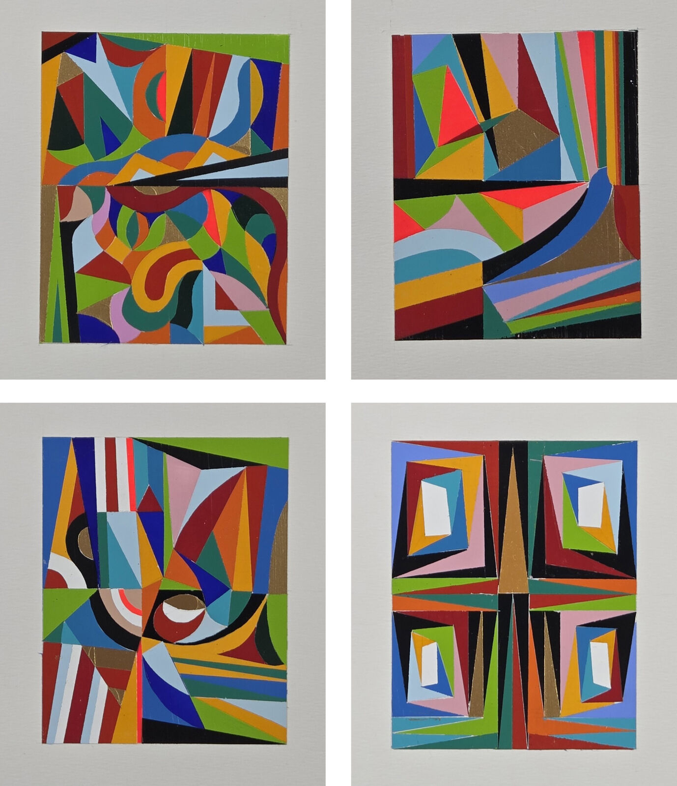 Rectangular Artsy Pattern ALMO | Set of 4 artworks. From The Rectangular Composition Series (2025 ...