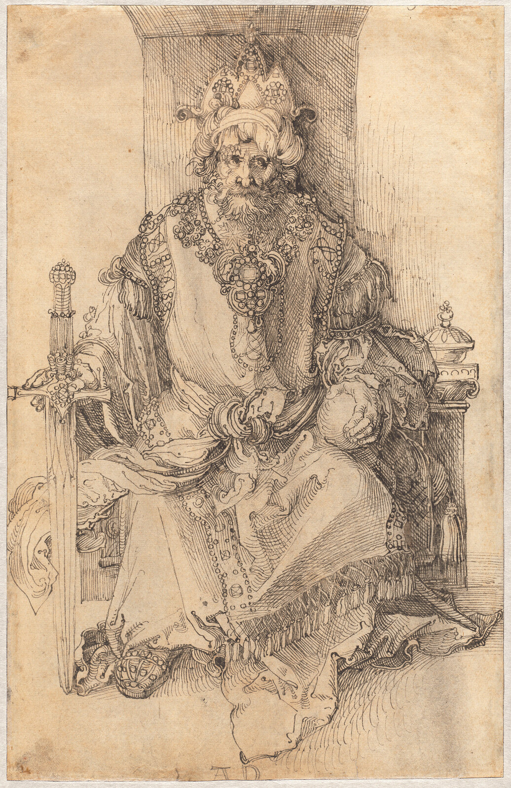 Albrecht Dürer | An Oriental Ruler Seated on His Throne (ca. 1495 ...