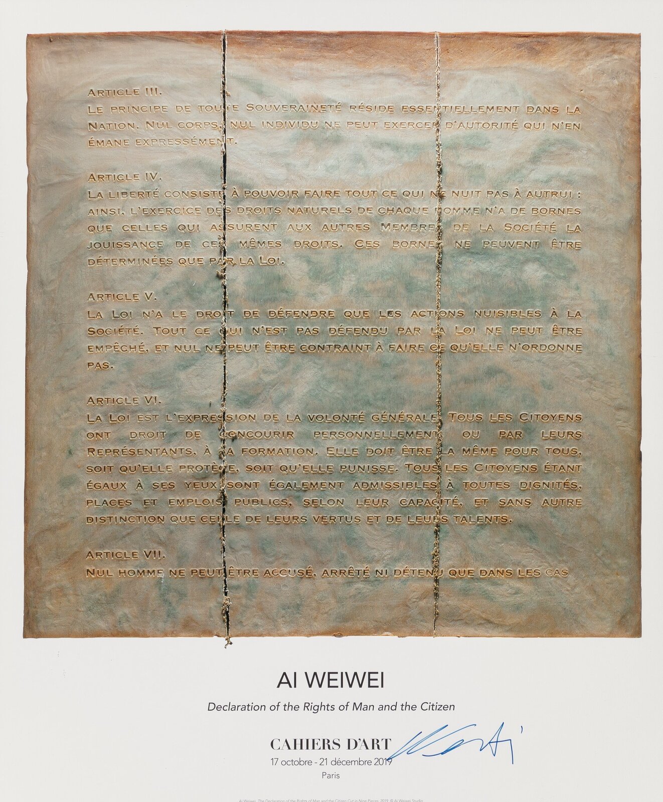 1322 Rights Ai Weiwei | Declaration of the Rights of Man and the Citizen, ex… (2019 ...