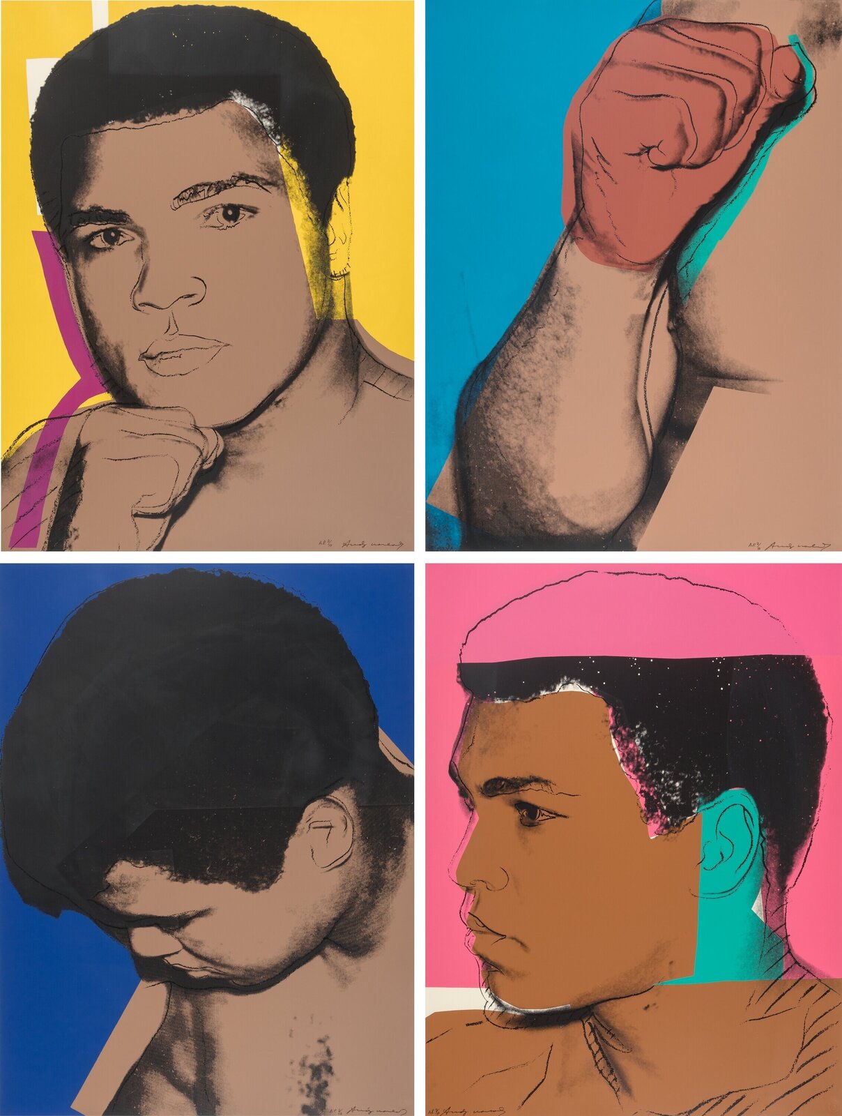 Andy Warhol Muhammad Ali portfolio Of Four 1978 Art Prints andy-warhol-muhammad-ali-portfolio-of-four-1978-art-prints