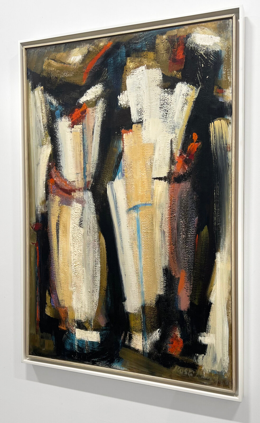 Dusti Bongé | Untitled (White, Tan, Red and Black Abstract) (1954) | Artsy