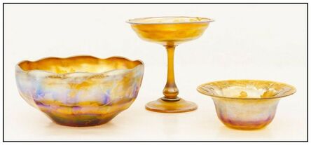 Louis Comfort Tiffany, ‘ Favrile Glass Bowl and Compote Set’, 1900-1919