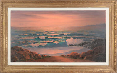 Cecil F. Chamberlin, ‘"Golden Sunset" - Seascape Near Manresa’, ca. 1950