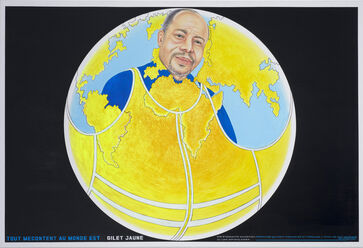 Chéri Samba, ‘Tout mécontent au monde est gilet jaune’, 2019