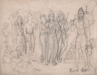E. Kumaril Swamy, ‘Meeting between Shri Ram and Purshuram’, 1948
