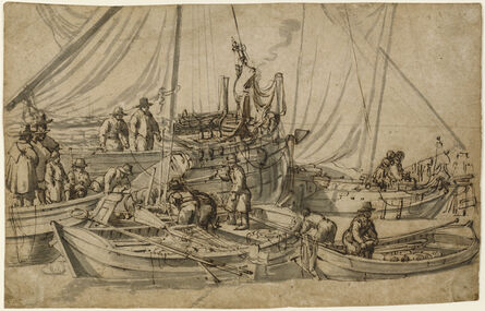 Willem van de Velde the Elder, ‘Figures on Board Small Merchant Vessels’, 1650-1655