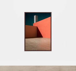 James Casebere, ‘Courtyard with Orange Wall’, 2017