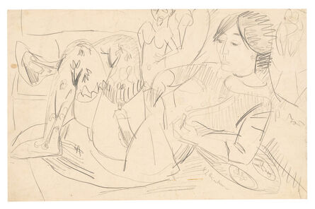 Ernst Ludwig Kirchner, ‘Mädchen in Strümpfen’, 1912
