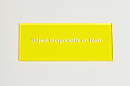 Anna Blessmann and Peter Saville, ‘Object temporarily on loan’, 2013