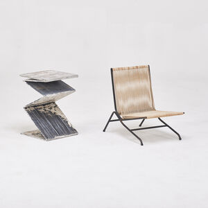 Alan Gould, ‘Salesman sample miniature lounge chair, together with side table attributed to Willie Guhl’, 1950s