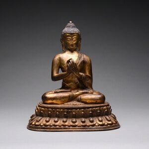 Unknown Tibetan, ‘Tibetan Gilt-Bronze Figure of Seated Buddha Shakyamuni’, 16th century A.D. to 18th century A.D.