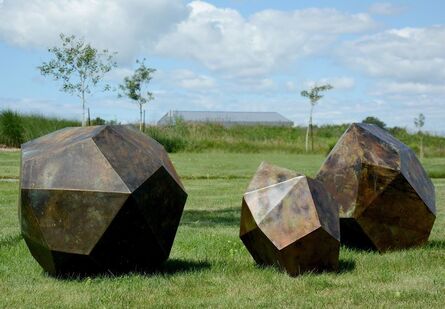 Segment - Fire Cone - large nature inspired corten steel outdoor sculpture  by Floyd Elzinga on artnet