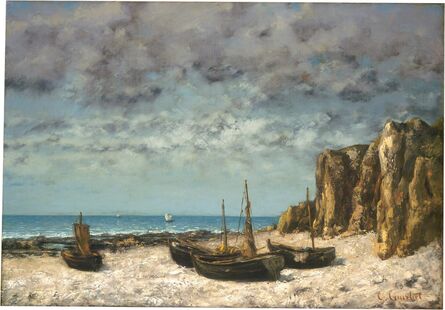 Gustave Courbet, ‘Boats on a Beach, Etretat’, ca. 1872/1875