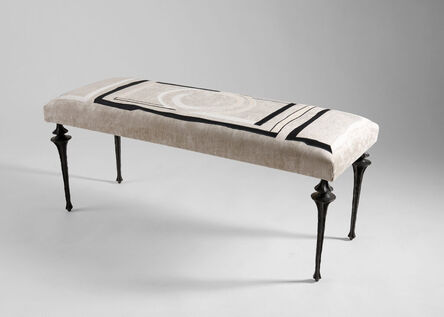 Marc Bankowsky, ‘Nijinsky, Bench with Bronze Legs and Embroidered Upholstery’, 2022