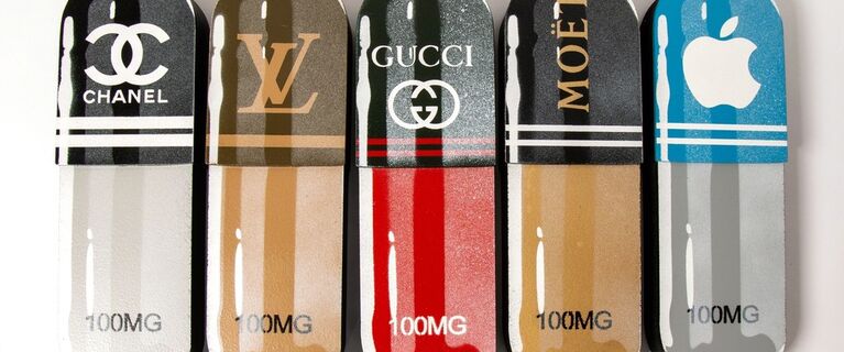 Louis Vuitton Designer Drugs PP Skateboard Art Deck by Denial