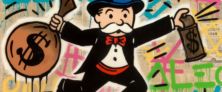 Monopoly Suspenders Polka Dot Tie Hermes Title Deed - Alec