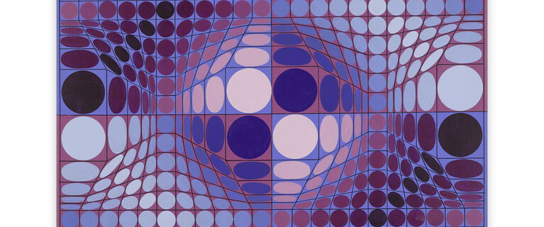 Victor Vasarely, Blue and Red Composition, c.1980 - Denis Bloch Fine Art