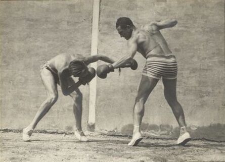 Jacques-Henri Lartigue, ‘Moi et Sala, boxe, Rouzat ’, 1922