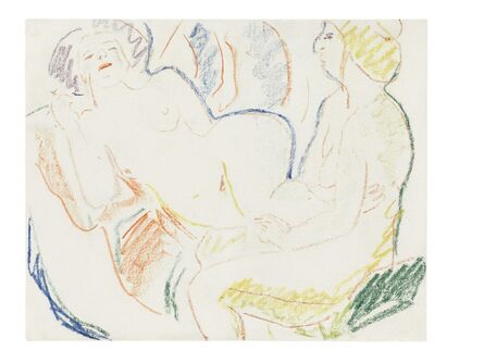 Ernst Ludwig Kirchner, ‘Liegender und sitzender weiblicher Akt (Zwei Akte)’, ca. 1906