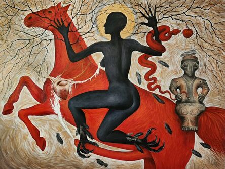 Kateryna Goncharova, ‘Black Ishtar on a Red Stallion’, 2023