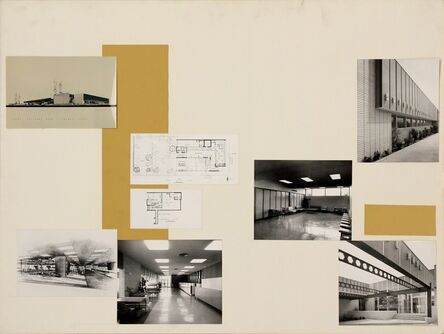 Frederick E. Emmons & Quincy Jones, ‘Presentation panel for Snyder National Bank, Snyder, TX, with vintage original photographs and reproductions’, ca. 1950