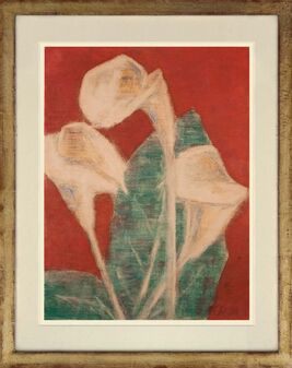 Christian Rohlfs, ‘Callas auf rotem Grund (Callas auf Rot) (Callas on Red Ground)’, 1936