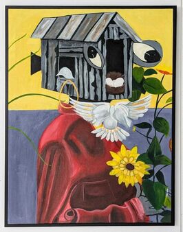 Oza O, ‘Surreal African Folk Art with Nature and Symbolism, 'I'm Home'’, 2024