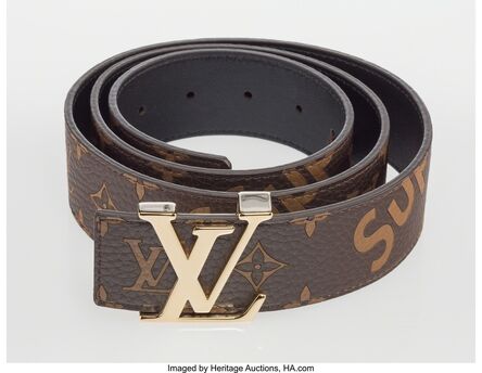 Louis Vuitton LV Initiales Belt Limited Edition Supreme Monogram Leather  Wide Red 20255436