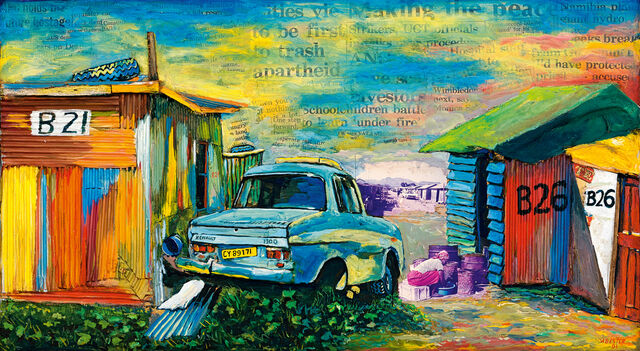 Willie Bester Cape Township Scene Artsy Willie Bester Cape Township Scene Artsy