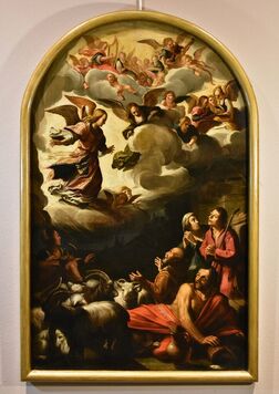 Jacques Waben (Alkmaar Ca. 1575-1641/1642 Hoorn), ‘Announcement Shepherds Religious 17th Century Paint Oil on canvas Flemish school Old master’, 1600-1640
