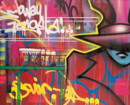 SONIC BAD Graffiti Subway Map 82x50cm Signé daté SEEN SONIC BAD Graffiti Subway Map 82x50cm Signé daté SEEN