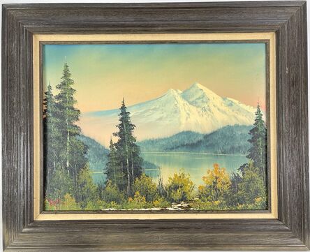 Bob Ross - Authentic Original Mountain Summit Painting Contemporary Art -  for sale