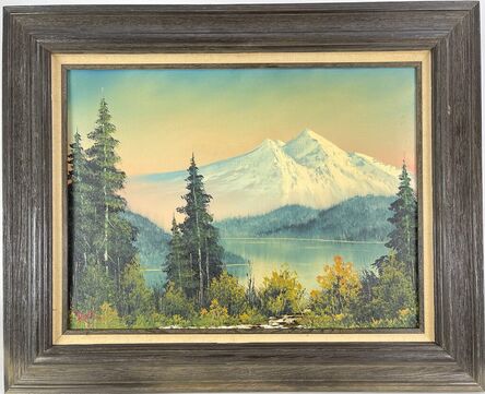 Bob Ross, Bob Ross Signed Original Painting Winter Mountain Scene w Bob  Ross Inc COA (ca. 1982)