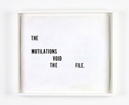 Jamie Shovlin, ‘Redaction Variations (The Tehran Times) - THE MUTILATIONS VOID THE FILE’, 2014