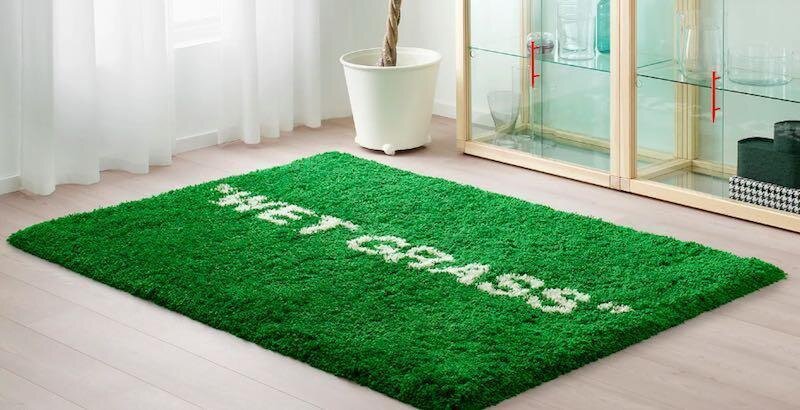OFFWHITE VIRGIL ABLOB X IKEA “WET GRASS Rug 195x132CM Green for