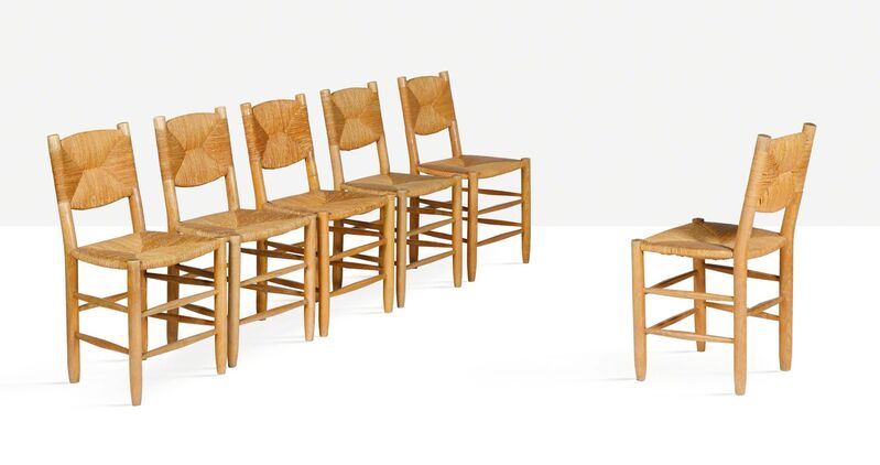 Set of 6 Meribel chairs by Charlotte Perriand, 1960s