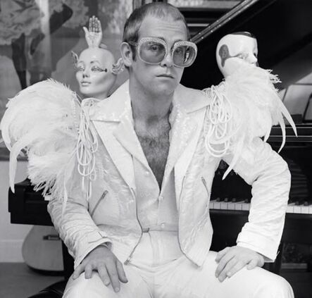 Elton John in Dodger uniform, 1975 — Limited Edition Print - Terry O'Neill