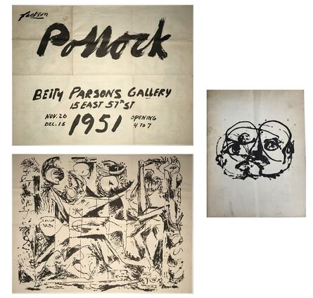 Jackson Pollock, ‘2 PIECE SET- "Jackson Pollock", 1951, Betty Parsons Gallery NYC, Exhibition Invitation/Poster & Catalogue’, 1951