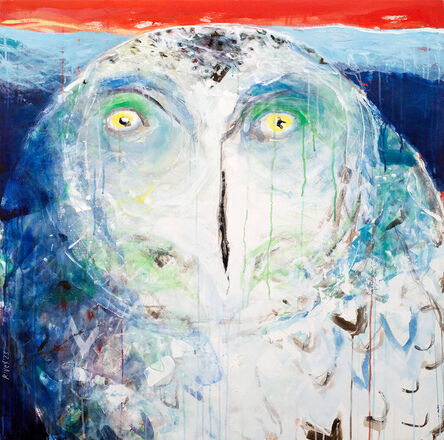 Rick Rivet, ‘Beast Within Cosmic Space 3 — Owl, Figurative, Abstract, Acrylic, Indigenous’, 2023