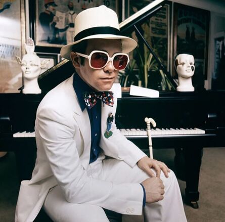Elton John in Dodger uniform, 1975 — Limited Edition Print - Terry O