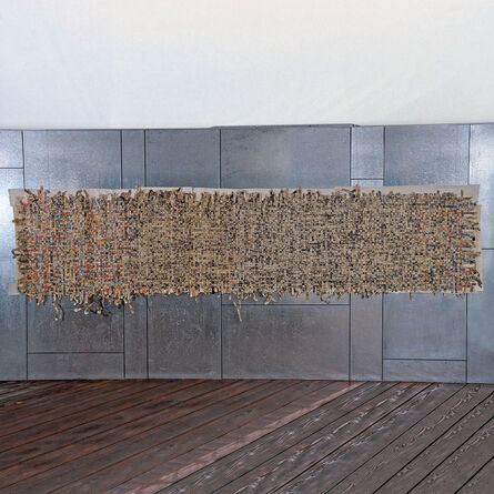 Toshio Sekiji - Subcontinent, Woven Newspaper Wall Hanging by Toshio Sekiji  For Sale at 1stDibs
