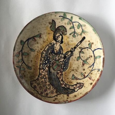 Beatrice Wood, ‘Untitled Plate with Lute Player’, ca. 1985