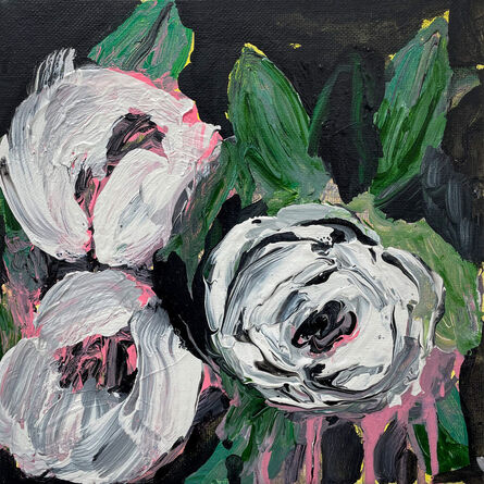 Aaron Maier-Carretero, ‘three blooms on black’, 2023